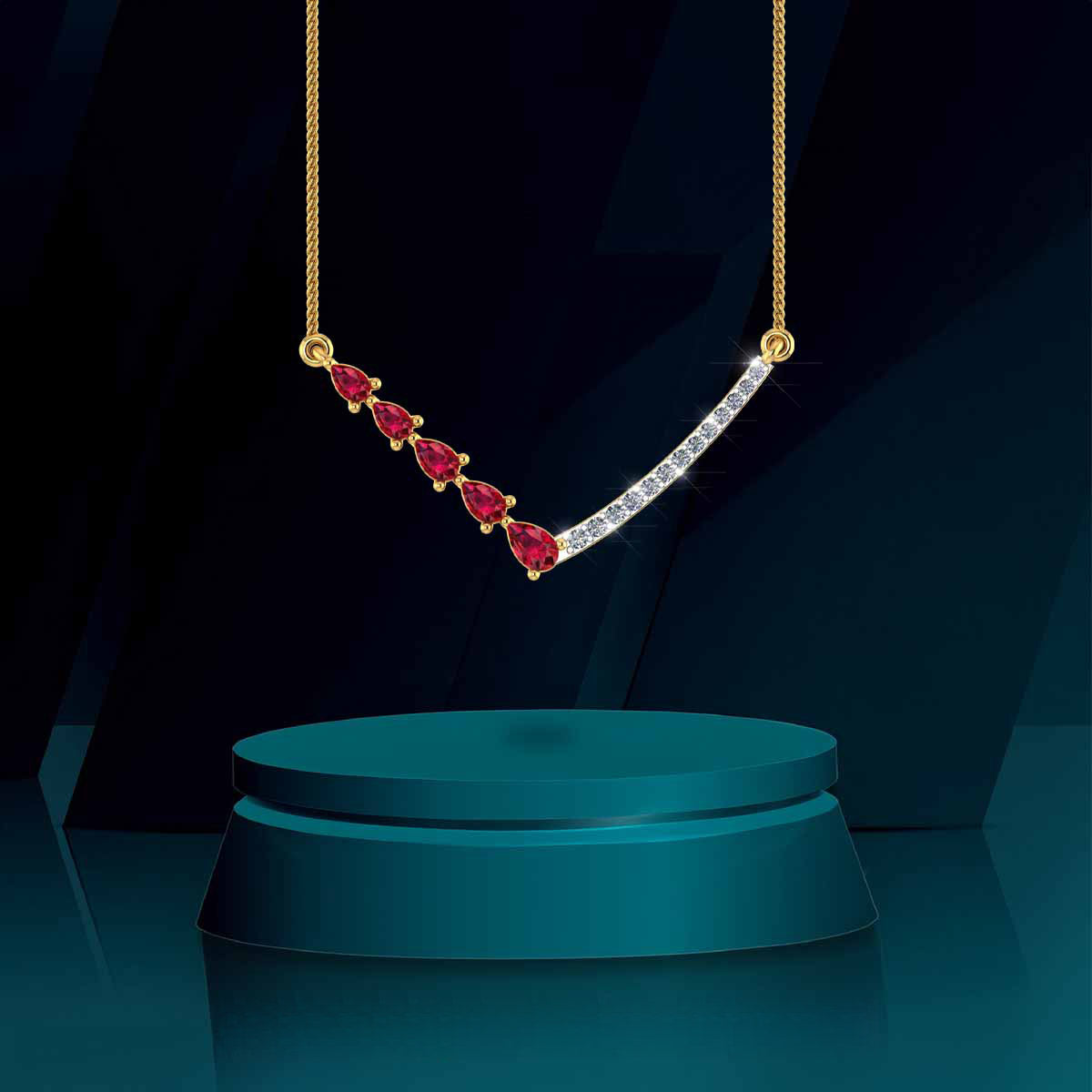 Ruby Cascade Necklace