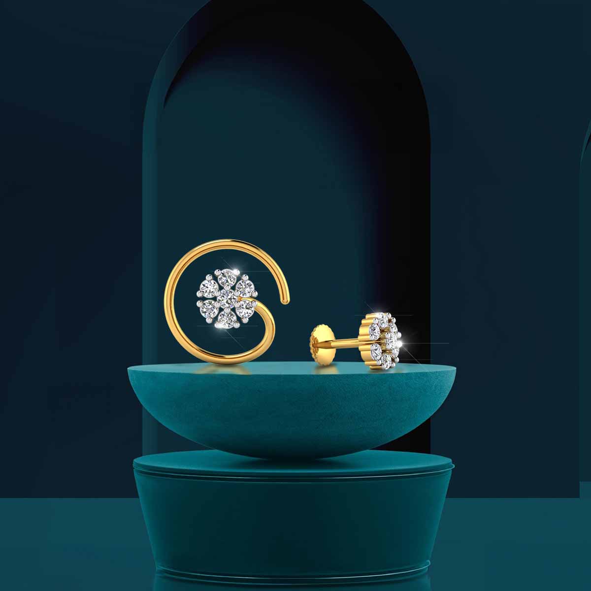 Floral Radiance Nose Pin