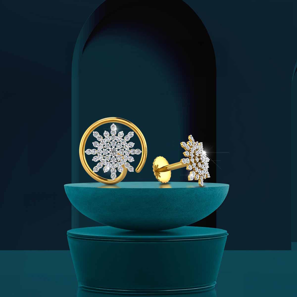 Dazzling Blossom Nose Pin