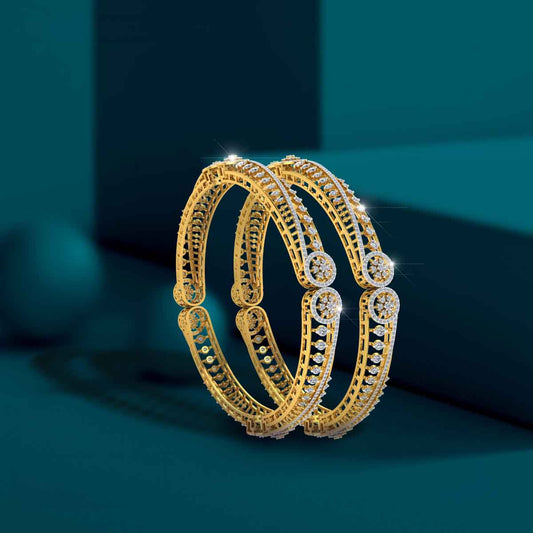 SparkleBlue Ornate Peacock Motif Bangle