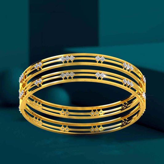 SparkleBlue Minimalist Gold Bangle