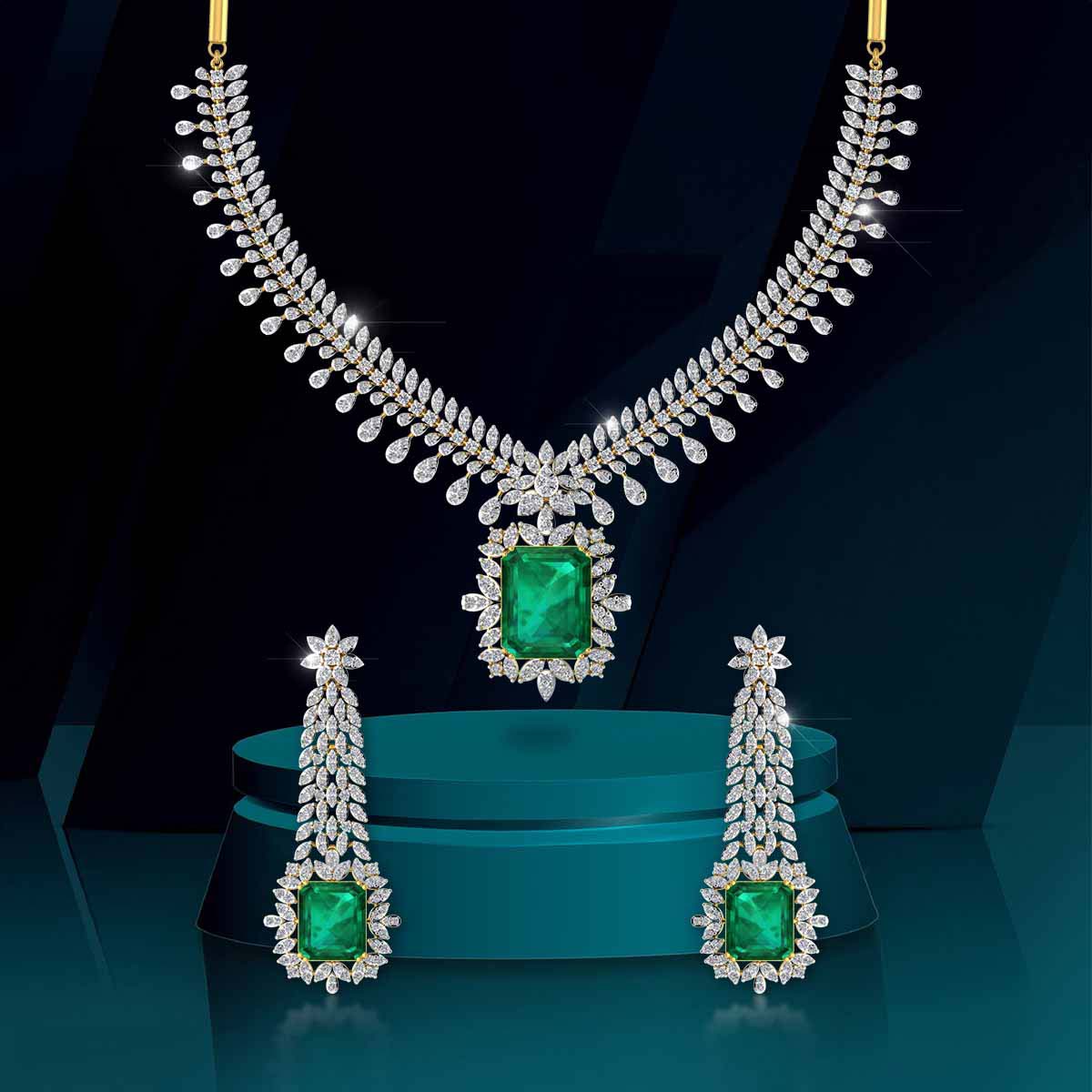 Emerald Majesty Necklace Set