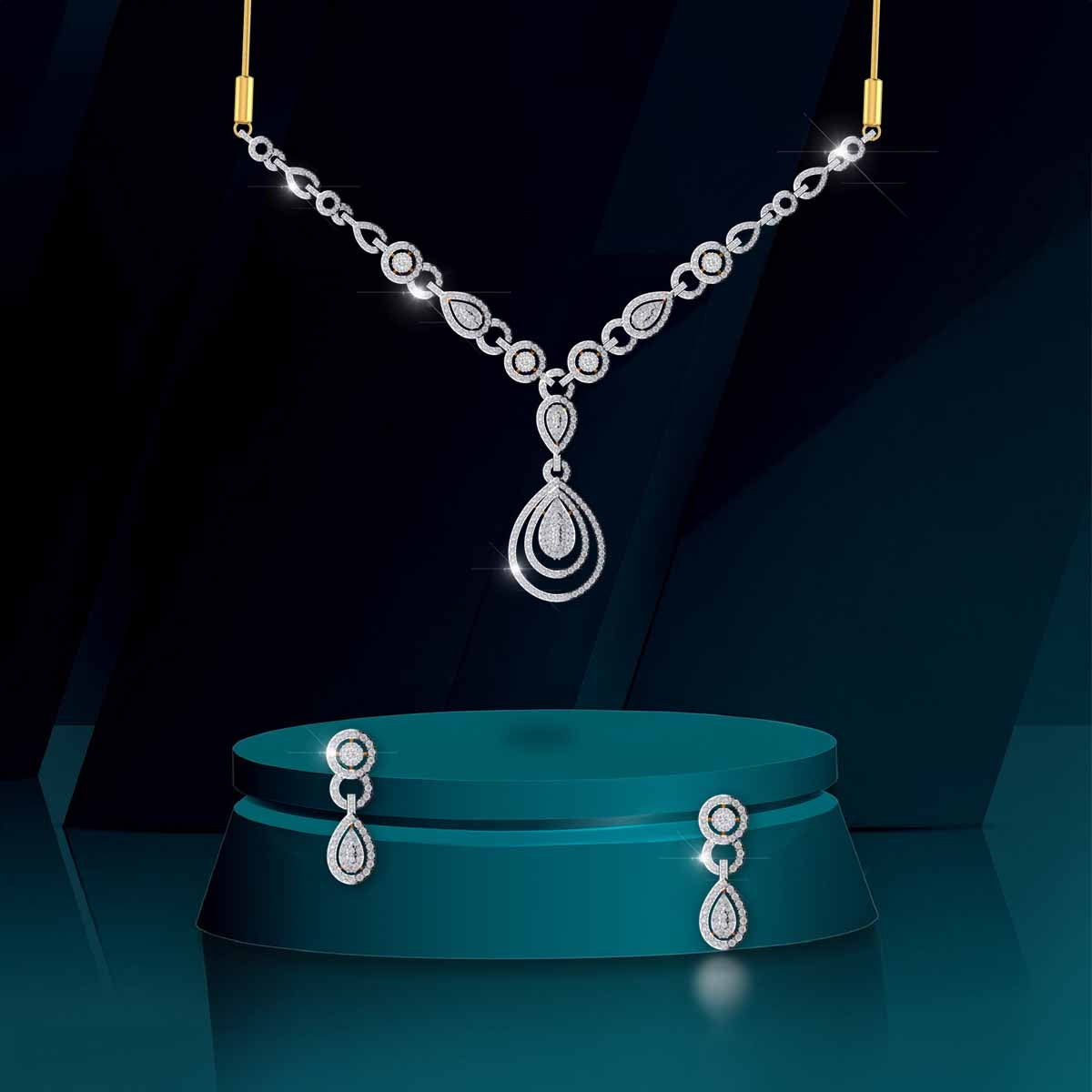 Celestial Harmony Diamond Necklace Set