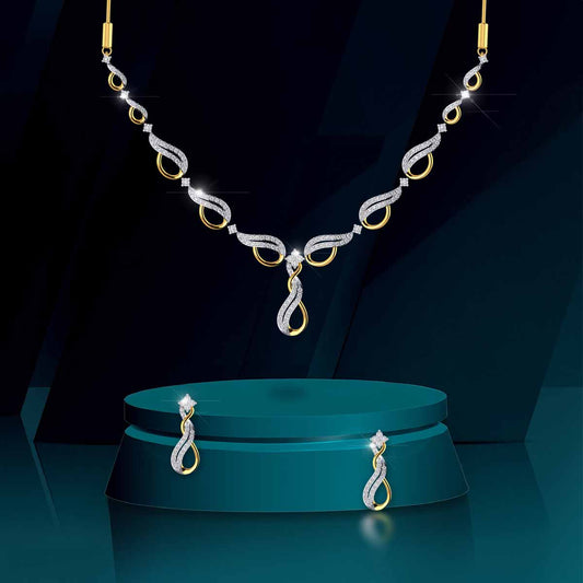 Infinity Twist Diamond Necklace Set