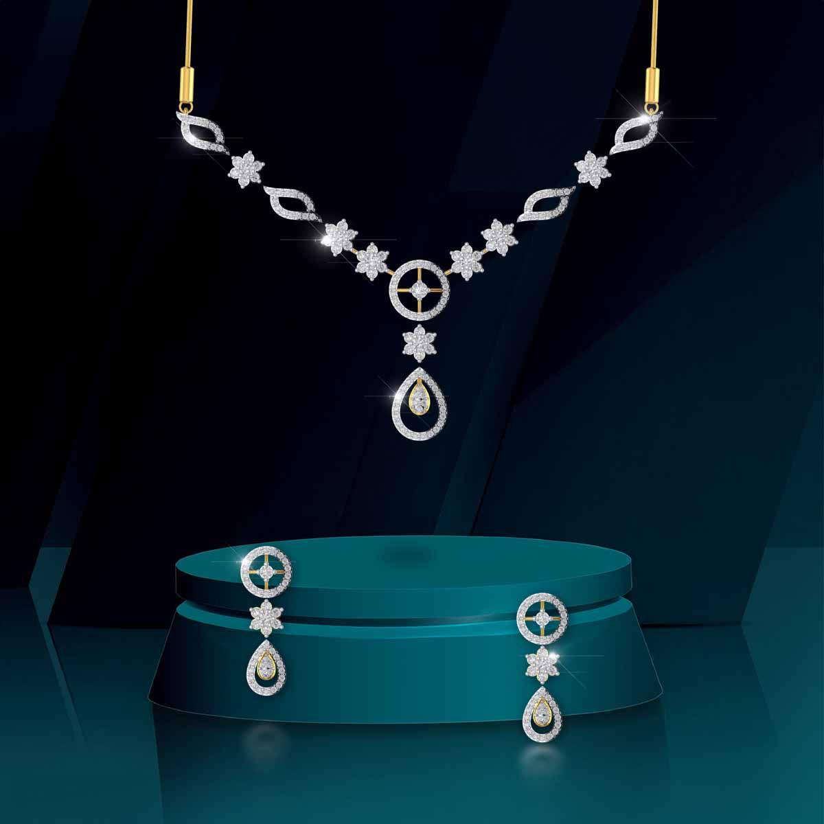 Stellar Radiance Diamond Necklace Set