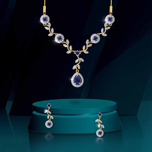 Sapphire Bloom Necklace Set