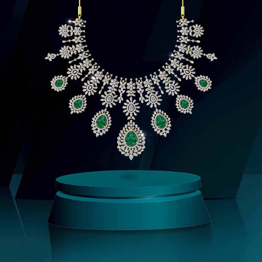 Emerald Symphony Diamond Necklace